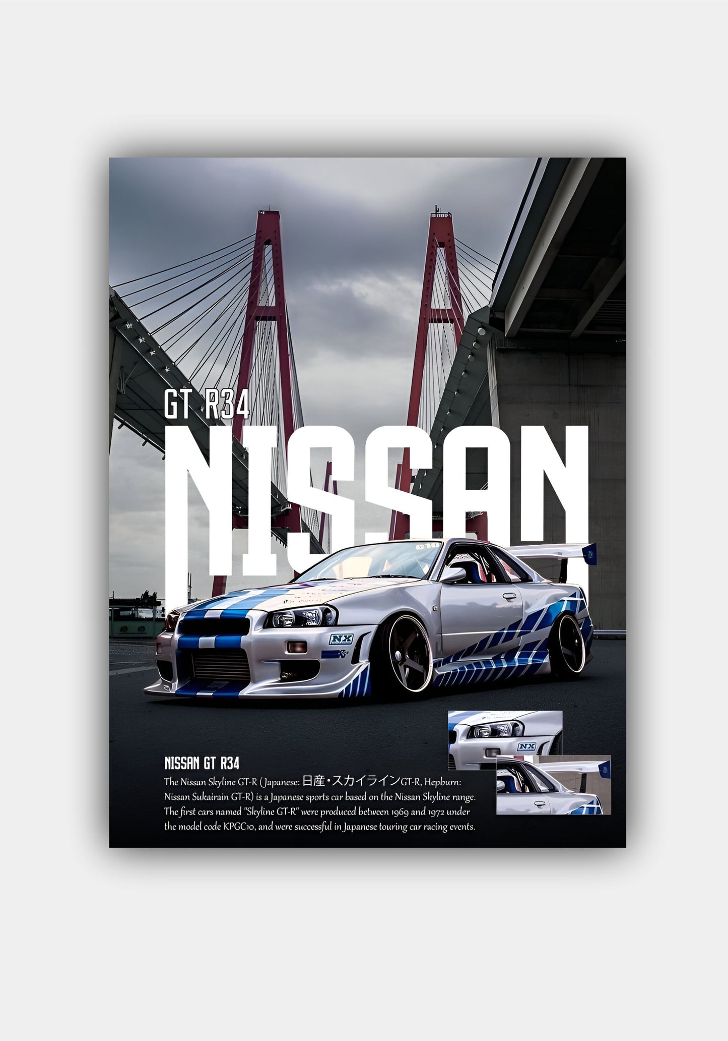 NISSAN SKYLINE GT-R R34 || CAR POSTER