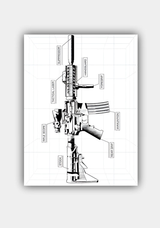 M4A16 BLUE PRINT || MONEY POSTER